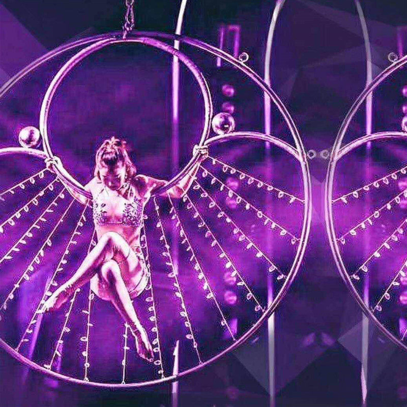 Bar Dancing High Altitude Rings Magic Square Air Flying Anchor Steel Pipe Empty Light Performances Trampoline High Altitude Weiya Acrobatic Props