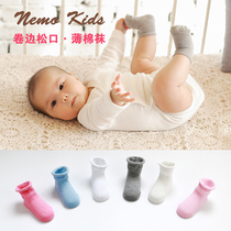 Baby cotton summer childrens socks Baby socks shoes thin 0-3 months newborn long tube boneless loose mouth spring and autumn