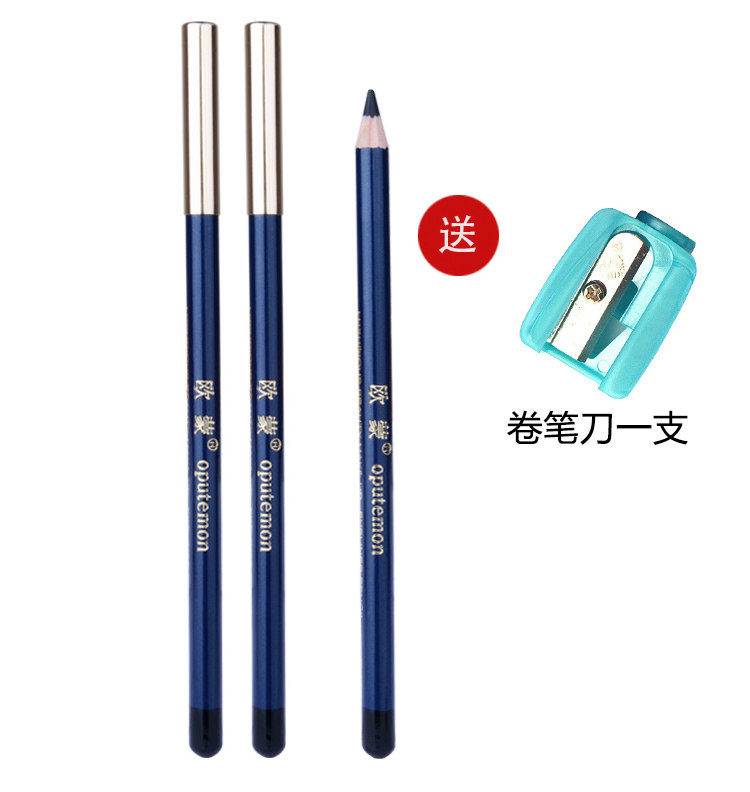Aumont Coarse Wooden Pole Black Eyelink Pen Lasting waterproof sweaty anti-fizzy beginners Large eye color makeup 