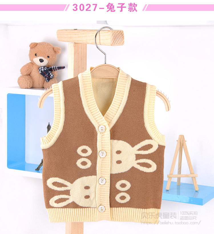 Mùa xuân và mùa thu sơ sinh áo len trẻ em áo len nam và nữ bé cotton ấm áp dệt kim quần áo sơ sinh mùa thu và mùa đông áo gile len cho bé sơ sinh