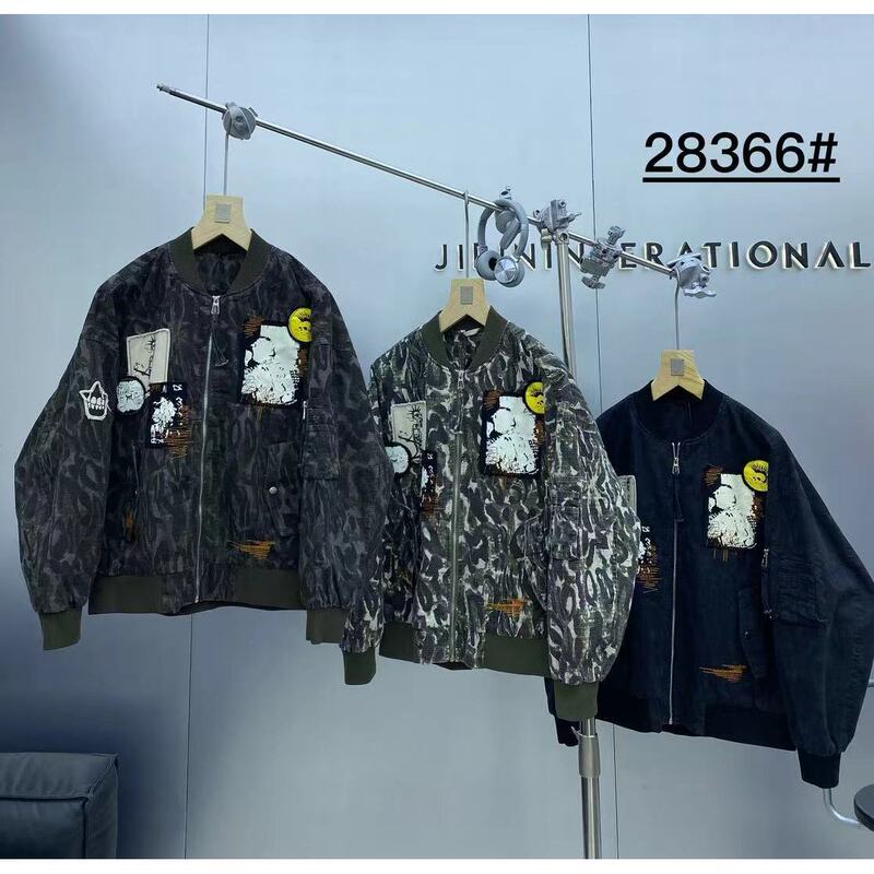 Su Jin 3 Trendy Brand Spring New High-Quality Patch Embroidery Camouflage Baseball Collar Jacket for Men and Women Jk28366