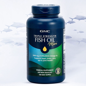 【预售】gnc美国omega3深海鱼油欧米茄鱼肝油成人健身软胶囊240*2