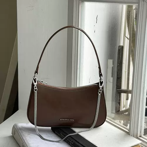 Кожаная сумка через плечо, лампа в виде луны, небольшая сумка, сумка на одно плечо, цепь, сумка подмышку, из натуральной кожи