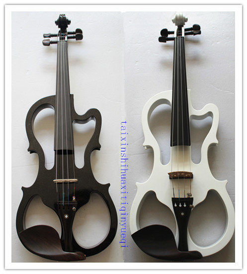 Electronic violin high-end playing electro-acoustic solid wood pickup beginner mute adult paint black and white optional