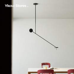 Nordic Minimalist Designer Modern Simple Dining Room Swing Arm Long Rod Movable Chandelier Geometric Living Room Bedroom Study Lamp
