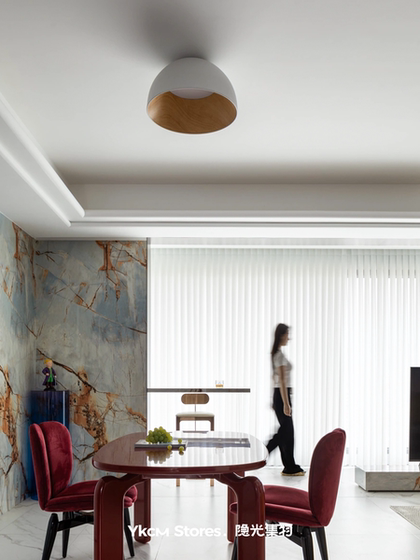 Spanish Duo Minimalist Round Ceiling Lamp Living Room Wood Grain Modern Simple Nordic Designer Study Bedroom Lamp