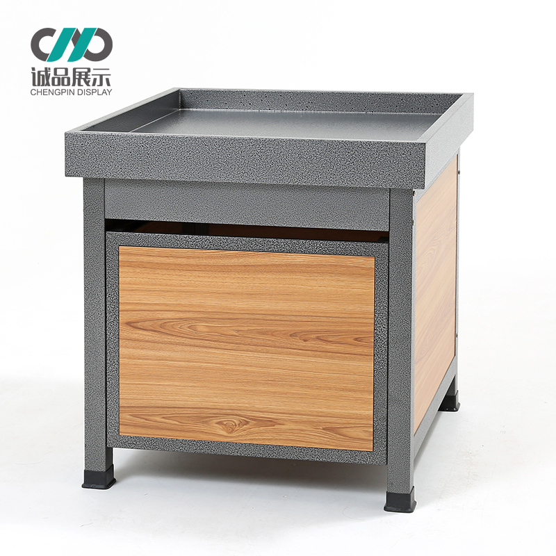 Boutique steel wood Yonghui section fruit shop Vegetable shop shelves Supermarket shelves Bulk shelves Fully sealed with a door promotion table