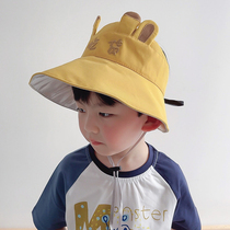 Baby shading hat large hat peak anti-UV children sunscreen cap light and breathable male and female child hollow top hat sunhat