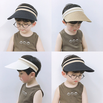 Childrens empty roof straw hat summer boy Sun Hat sun hat baby cool hat girl summer beach sun hat