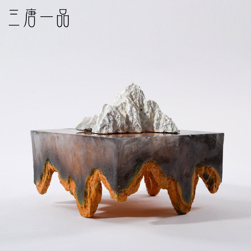 New Chinese Fake Mountain Sculpture Pendulum Piece Living Room Prototype Board Room Genguan Bou Ancient Frame TV Cabinet Creative Soft Decoration Furnishing