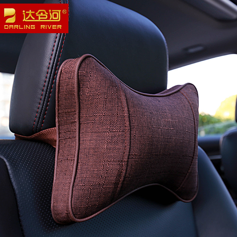A pair of car headrests, memory foam neck pillow, car neck pillow, cotton and linen neck pillow, universal for all seasons