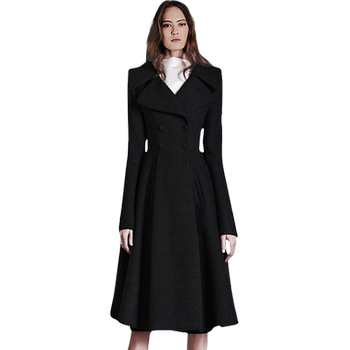 Classic slim fit woolen jacket hepburn coat