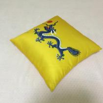 Pillow cushion Boys sleep Qing Dynasty flag retro yellow Dragon flag Satin court living room pillow Car pillow