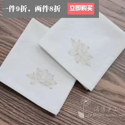 Ancient Chinese style cotton handkerchief women carry handkerchief men's sweat absorption custom sweating square towel can add word Zen Lotus