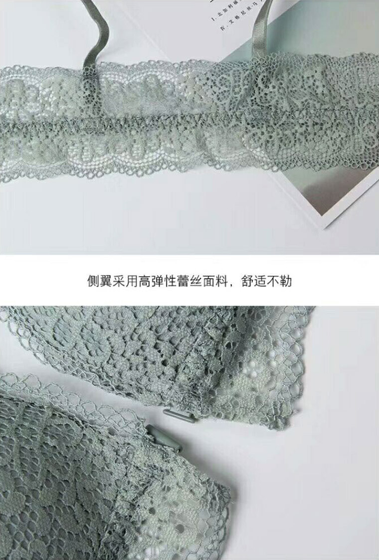 Mùa hè mỏng dây đeo vai phía trước khóa đẹp làm đẹp lưng áo ngực ren gợi cảm không có vòng thép bikini tam giác cup đồ bơi nữ