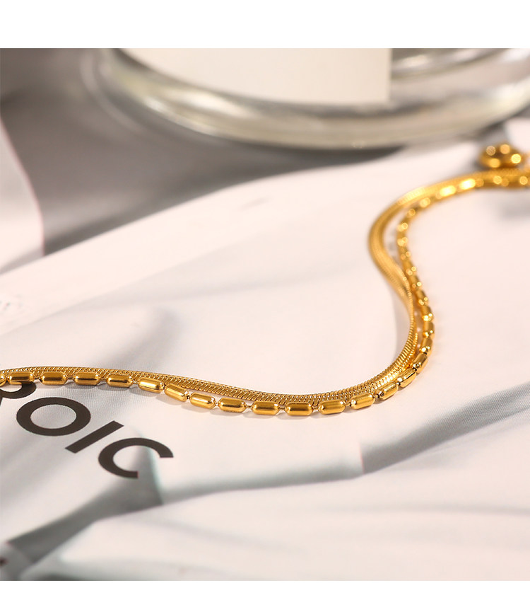 snake chain Chain Type Simple Style Solid Color Titanium Steel Snake Chain Bracelets In Bulk