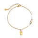 Small gold brick anklet for women 2024 new trendy and high-end 18k gold lengthened titanium steel women's anklet does not fade summer