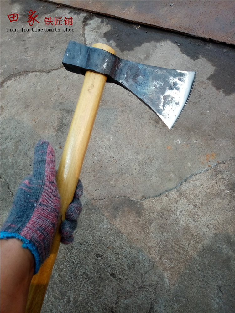 (Tanjiataku) Viking Tomahawk hand forged and clamped steel axe Outdoor Axe Hammer Axe Mountaineering and Tomahawk Tomahawk