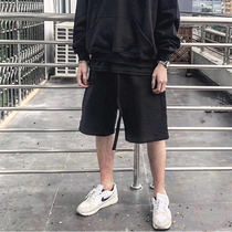 2021 New GOD drawstring ribbon cotton wide leg shorts men and women casual five points sports pants students