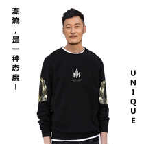 Yu Wenle Chao brand round neck large size autumn and winter pullover cotton plus velvet embroidery long sleeve T-shirt MDNS casual sweater