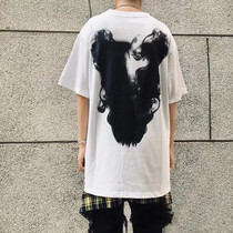 VLONE Angel Demon Wings smoke Big V mens and women T-shirt high street trend couple loose round neck cotton short sleeve