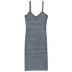 Hàn Quốc chic slim slim váy dài đan vest đen sọc trắng mặc nghi ngờ váy nữ triều