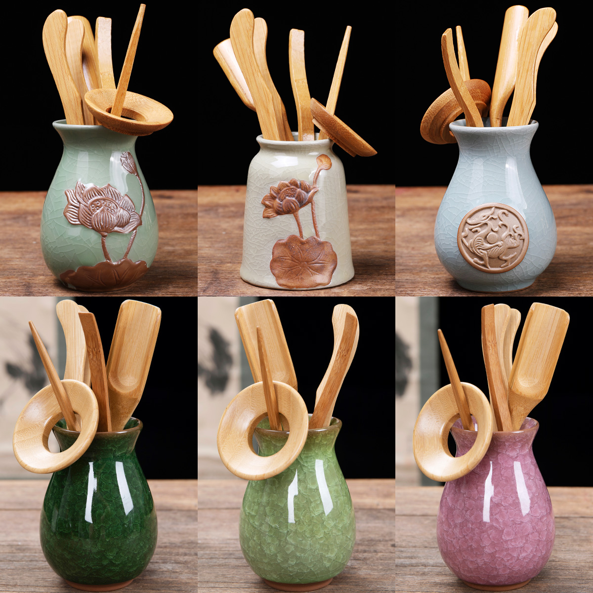 Tea ceremony Six - gentle Kung Fu Tea Tool Tea Tool Tea Art 6 gentlemen set tea - clamp teaspoon