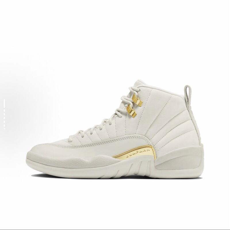 Jordan Air Jordan 12 Phantom Non-Slip, Wear-Resistant, Breathable, Unisex Model, Gray Gold Fd9101-007