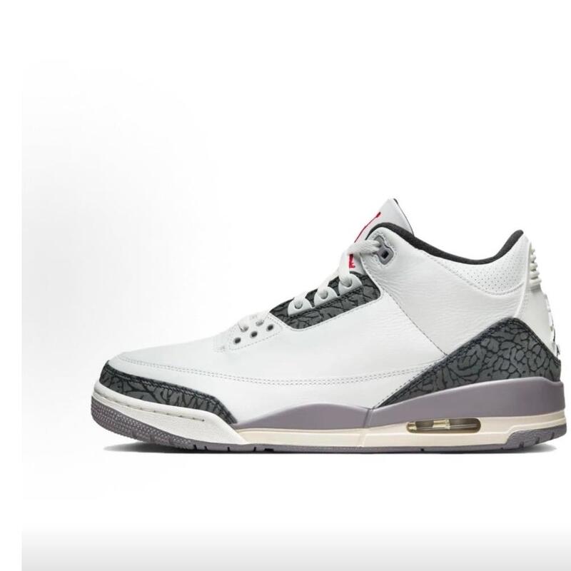 Jordan Air Jordan 3 Non-Slip Mid-Top Retro Basketball Shoes Men's White Gray Ct8532-106