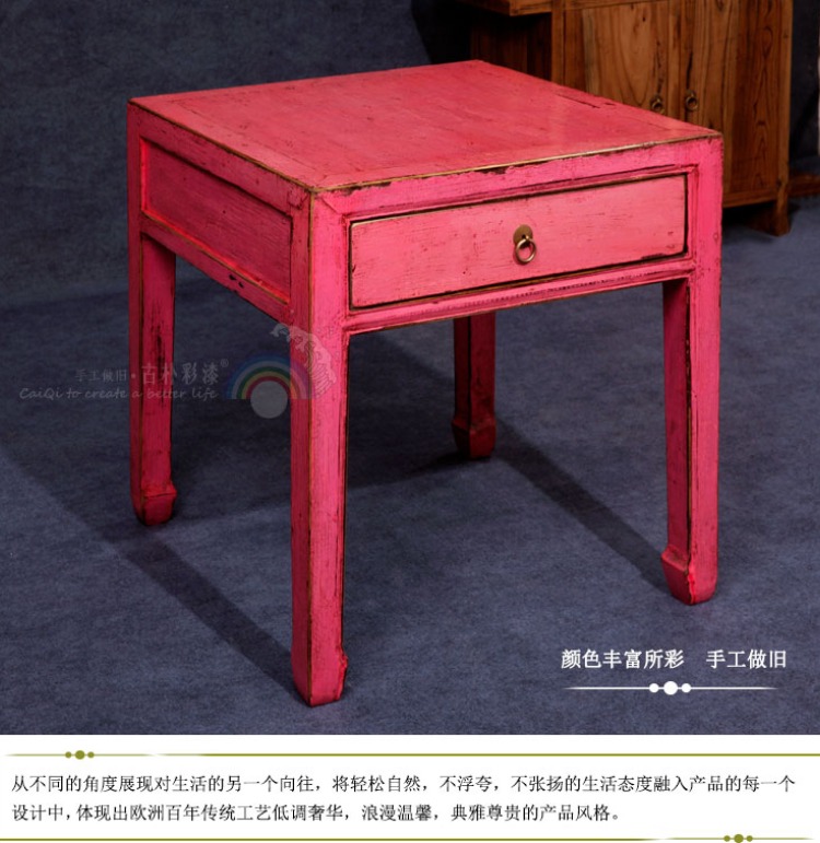 Quaint sơn phong cách mộc mạc cổ xưa bàn trà đơn giản rắn gỗ bàn cà phê căn hộ nhỏ hoang dã sáng tạo đồ nội thất - Bàn trà ban sofa