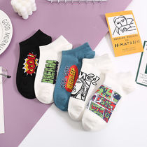 Socks spring and summer thin mens and womens fashion all-match low-top shallow boat socks