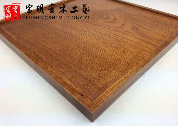 Châu Âu đen rắn tấm gỗ vuông khay đẹp vẻ đẹp khay lưu trữ SPA khách sạn khay trà bằng gỗ tấm vuông - Tấm khay gỗ decor