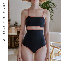 Conjoined swimsuit women South Korea Sexy cover with slim collection of back and back beach Resort spa seaside minimalist swimsuit woman