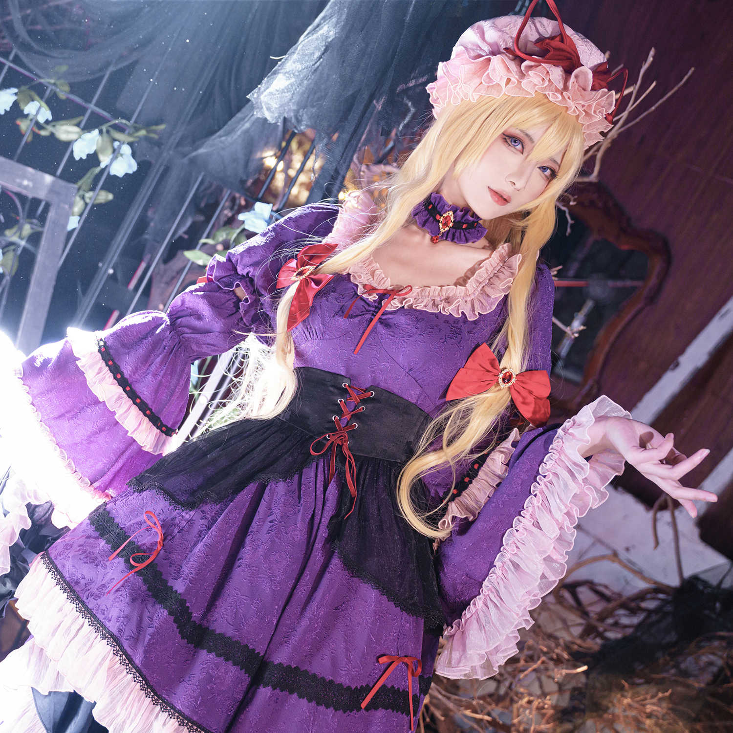 東方Project 八雲紫　オフショルダー 紫 衣装　匿名配送 東方Project 八雲紫オフショルダー 紫 衣装匿名配送