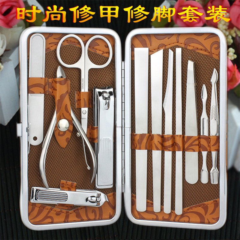 12 pieces of suit A suit Home Stainless Steel Nail Clippers Big foot knife Professional technician with a die leather tool
