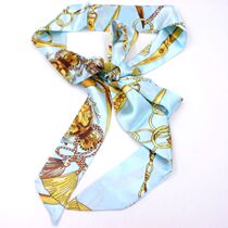 Ribbon decoration Dress Broken Flower Silk Scarf Knotted Cloth Girdle Waist Chain Women Knotted Trousers With Accessories Bag Decorative Strap