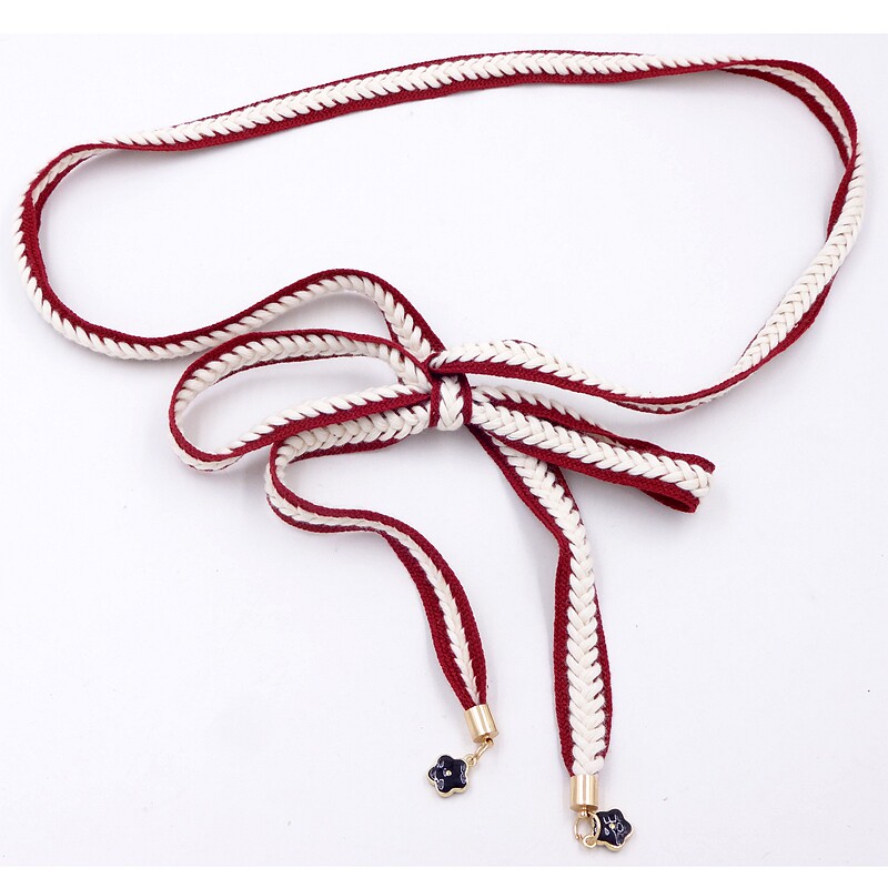 Fine section woven waist chain female Korean version all-match dress fashion decoration waist rope student casual pants with waist chain