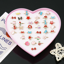 Childrens Rings Cute Girl Princess Cartoon Jewellery Water Drill Ring Toy Baby Christmas Presents