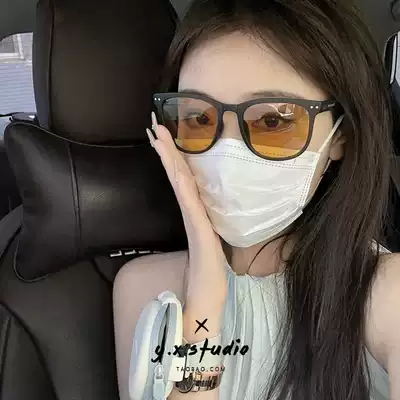 Simple summer folding Net red sunglasses female fashion personality tide anti-UV sunscreen polarized sun glasses round face