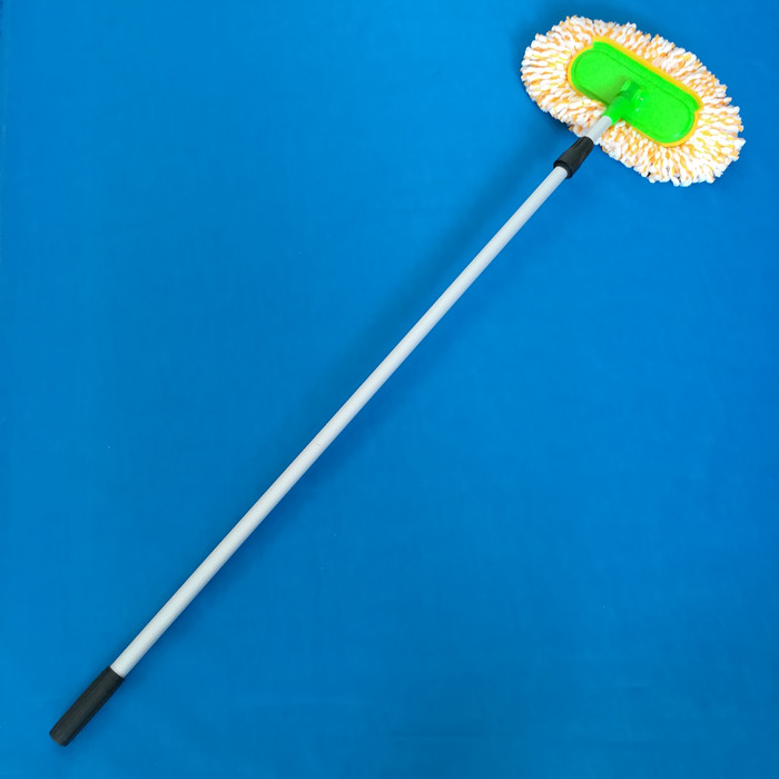Elongated aluminum alloy telescopic soft wool cotton line car wash brush car duster wax brush car brush head dust removal long handle mop cleaning