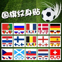 2022 Qatar World Cup flag tattoo sticker waterproof personality tattoo with soccer theme decoration