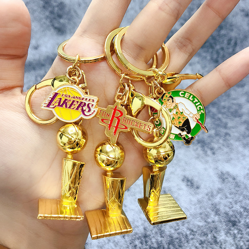NBA Lakers Warriors Menglong Kobe James Curry trophy keychain hanging jewelry gift souvenir