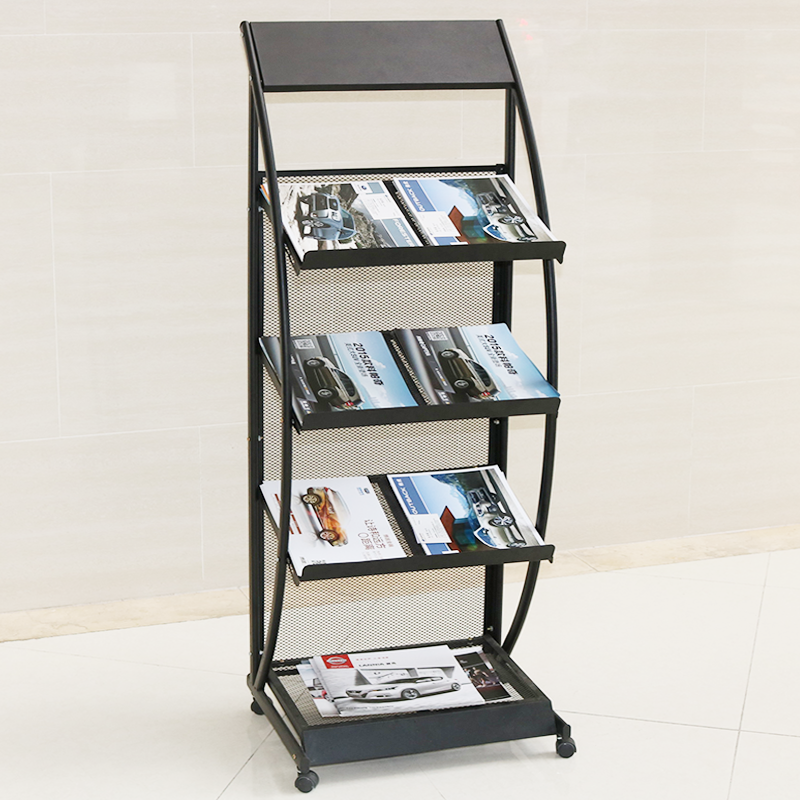 Magazine rack floor Vertical books, newspapers, paper racks, advertising leaflet display racks, iron storage shelves, data racks