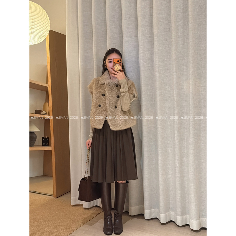 【Jiman】Real Fur Series/Fuzzy Milk Rabbit Gradient Style Rabbit Fur Vest 3312 【Jiman】Real Fur Series/Fuzzy Milk Rabbit Gradient Style Rabbit Fur Vest 3312