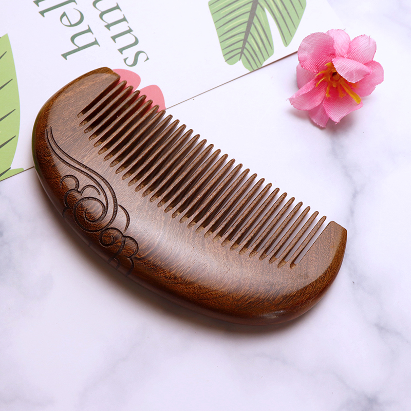 Natural gold silk sandalwood comb non-static hairdressing comb home Shun hair massage home portable comb for men and women