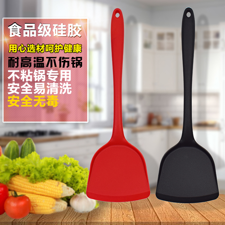 Thực phẩm cấp silicone thìa thìa chống dính đặt nhiệt độ cao không làm tổn thương nồi nhà bếp nấu xẻng dụng cụ nhà bếp chảo rán