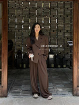 IN choose u Xiaoxiao Irregular Suit Suit Female Korean Version Design Sense Profile Suit Trousers Two-piece Set