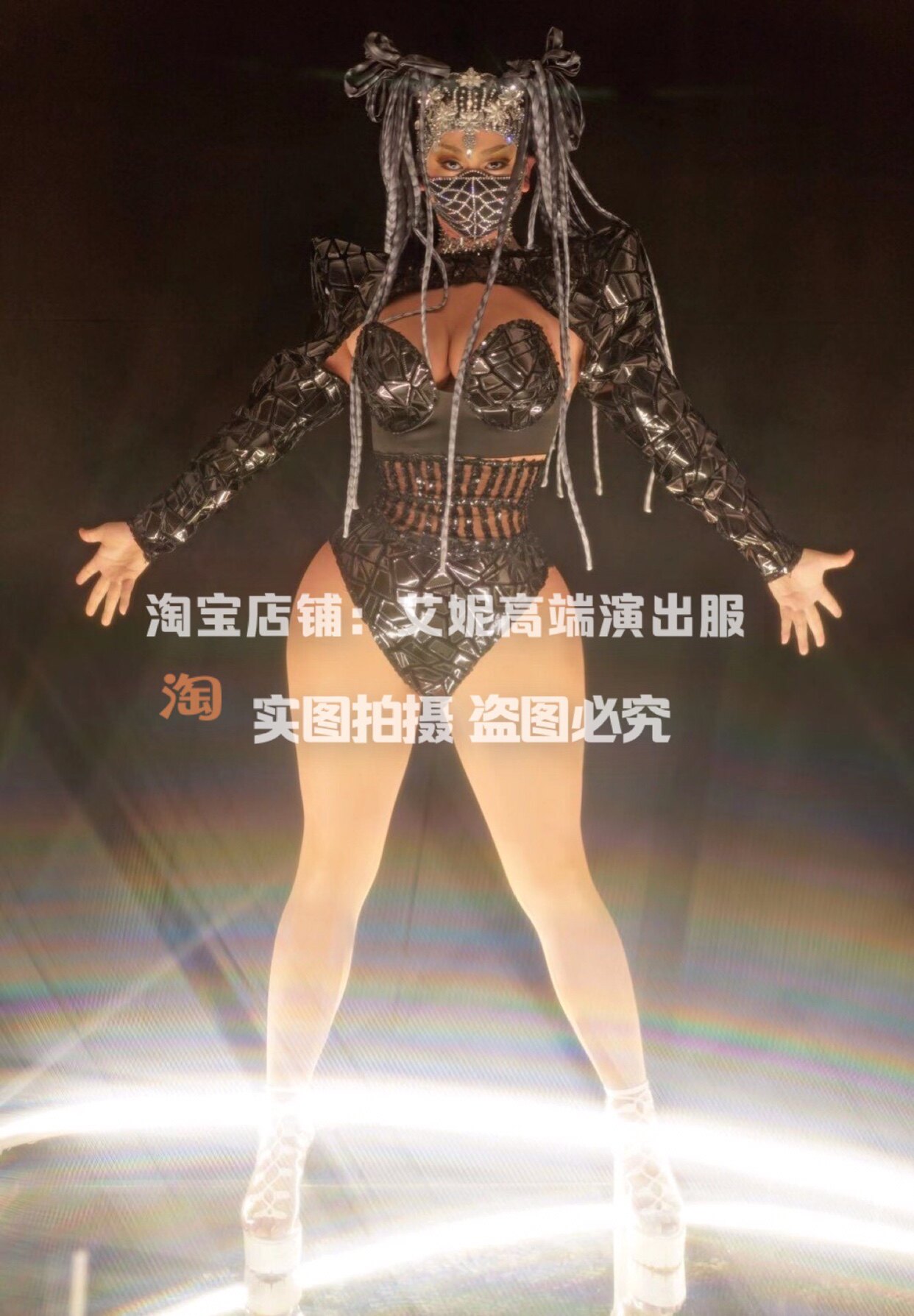 TT High-end Nightclub Bar Singer Djds Dance Team Gogo Magic Mirror Series High Fork Two-piece Suit Play Out