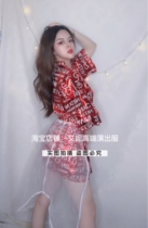 TT high-end nightclub bar singer djds dance team gogo tide letter jacket jacket white gauze skirt costume