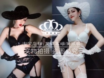 TT high-end nightclub bar singer djds dance team gogo singles day black and white rose sexy bikini suit